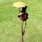 Preview: Regenmesser Rabe mit Schirm Gartenstecker