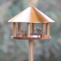 Preview: Vogelfutterhaus Eiche mit Kupferdach und Dreibein-Ständer