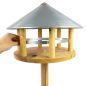 Preview: Vogelfutterhaus Eiche mit Zinkdach und Dreibein-Ständer