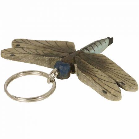 Libelle handgeschnitzter Schlüsselanhänger