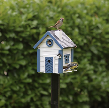 Wildlife Garden Schwedenhaus weiß-blau Vogel-/Futterhaus