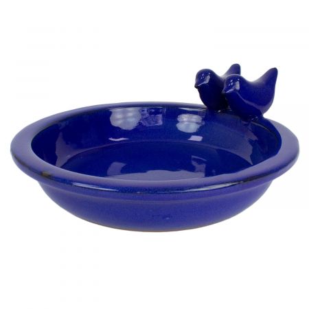 Vogeltränke Keramik blau Esschert Design rund