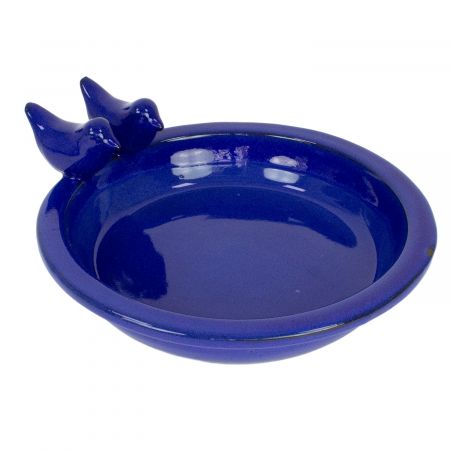 Vogeltränke Keramik blau Esschert Design rund