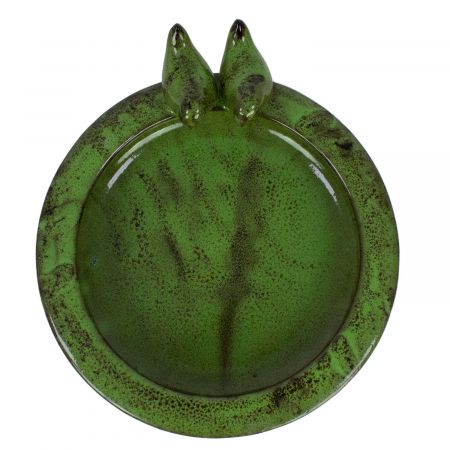 Vogeltränke Keramik grün Esschert Design rund