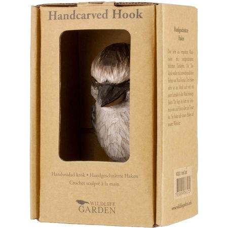 Wildlife Garden Haken Kookaburra handgeschnitzt