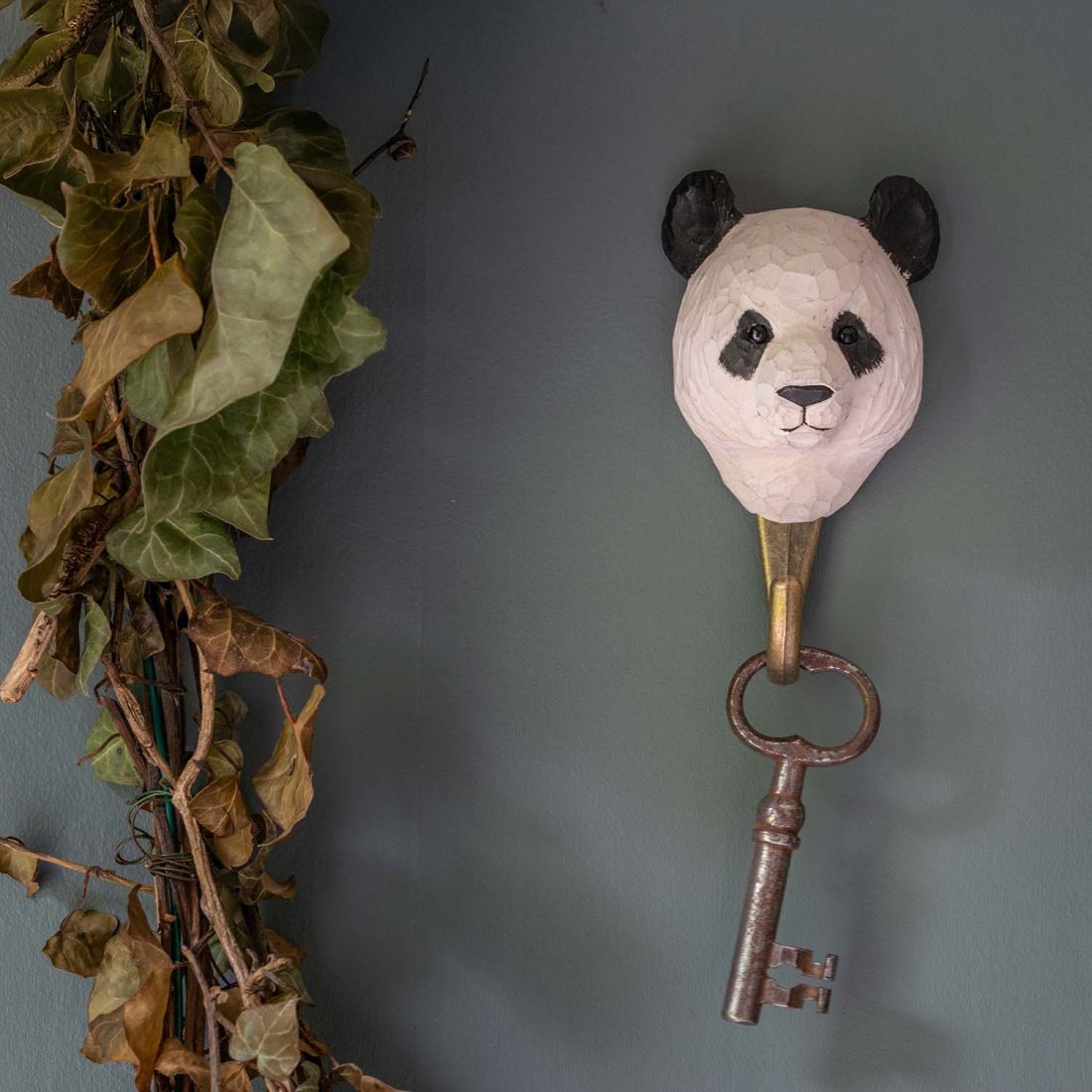 Wildlife Garden Haken Panda handgeschnitzt