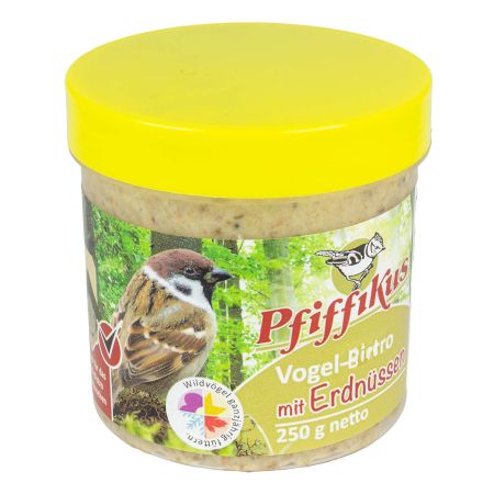 SPARPAKET Pfiffikus Vogel-Bistro Erdnüsse 12 Becher je 250g