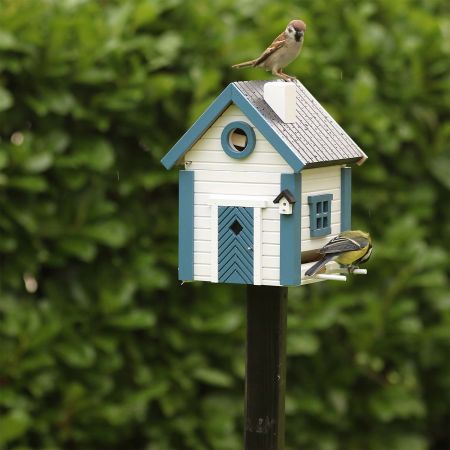 Wildlife Garden Schwedenhaus weiß-blau Vogel-/Futterhaus