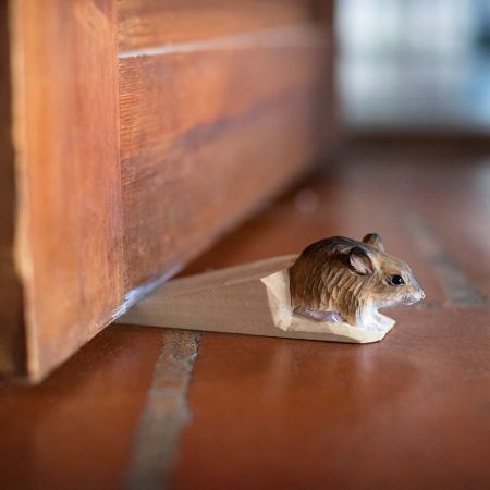 Türstopper Maus handgeschnitzt