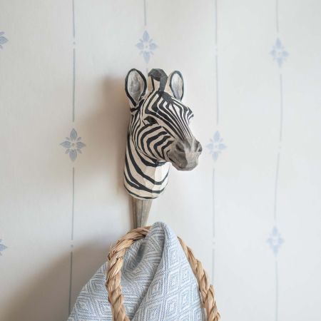 Wildlife Garden Haken Zebra handgeschnitzt