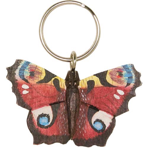 Handgeschnitzter Schmetterling-Schlüsselanhänger
