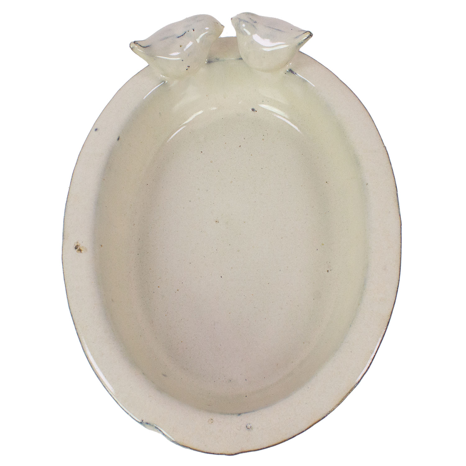 Esschert Vogeltränke Keramik weiß oval