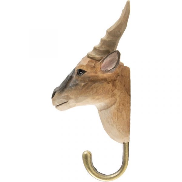 Wildlife Garden Haken Antilope handgeschnitzt