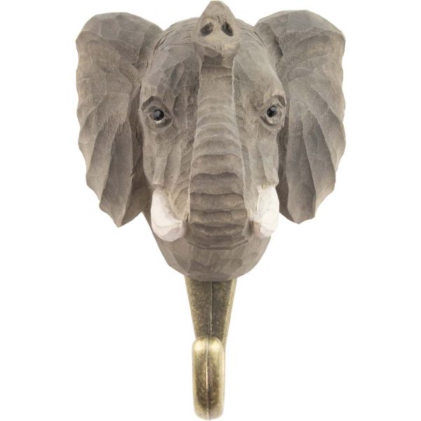 Wildlife Garden Haken Elefant handgeschnitzt