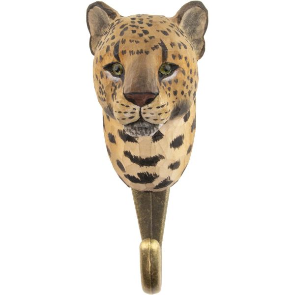 Wildlife Garden Haken Leopard handgeschnitzt