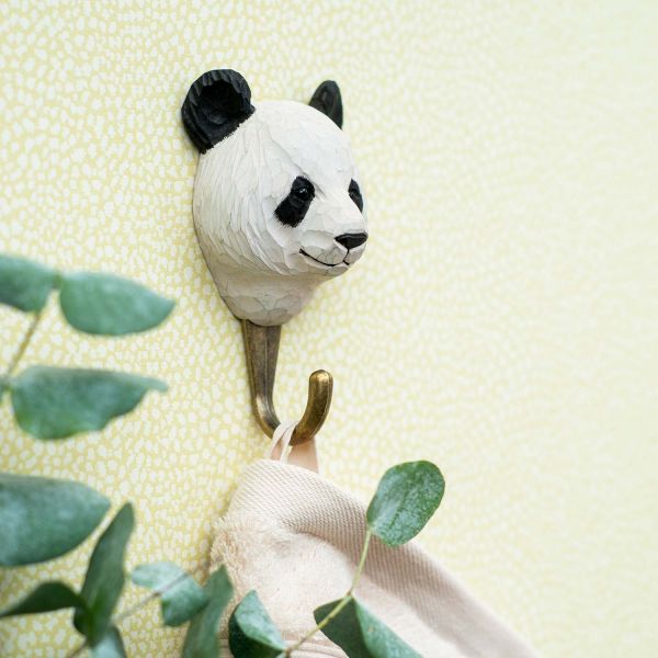 Wildlife Garden Haken Panda handgeschnitzt