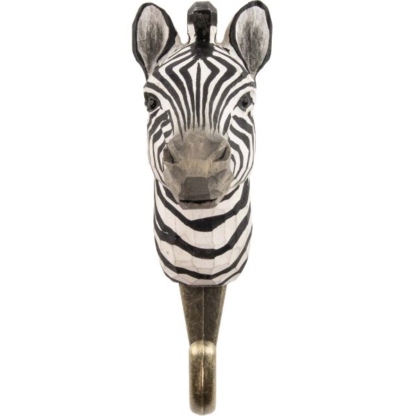 Wildlife Garden Haken Zebra handgeschnitzt