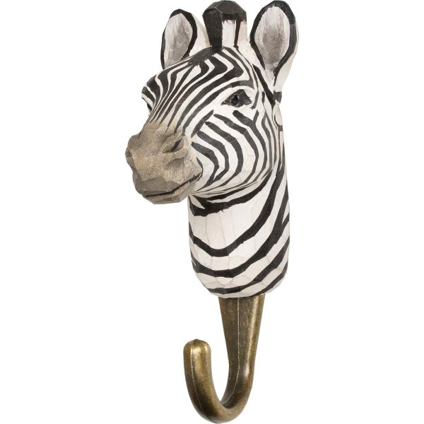 Wildlife Garden Haken Zebra handgeschnitzt