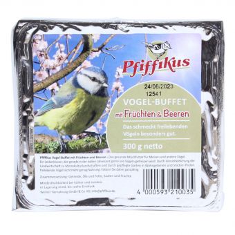 Pfiffikus Vogel-Buffet 300g Früchte & Beeren Energiekuchen