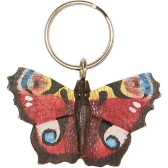 Schmetterling handgeschnitzter Schlüsselanhänger