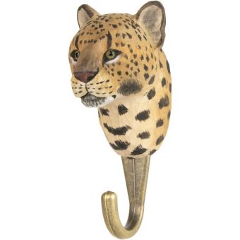 Wildlife Garden Haken Leopard handgeschnitzt