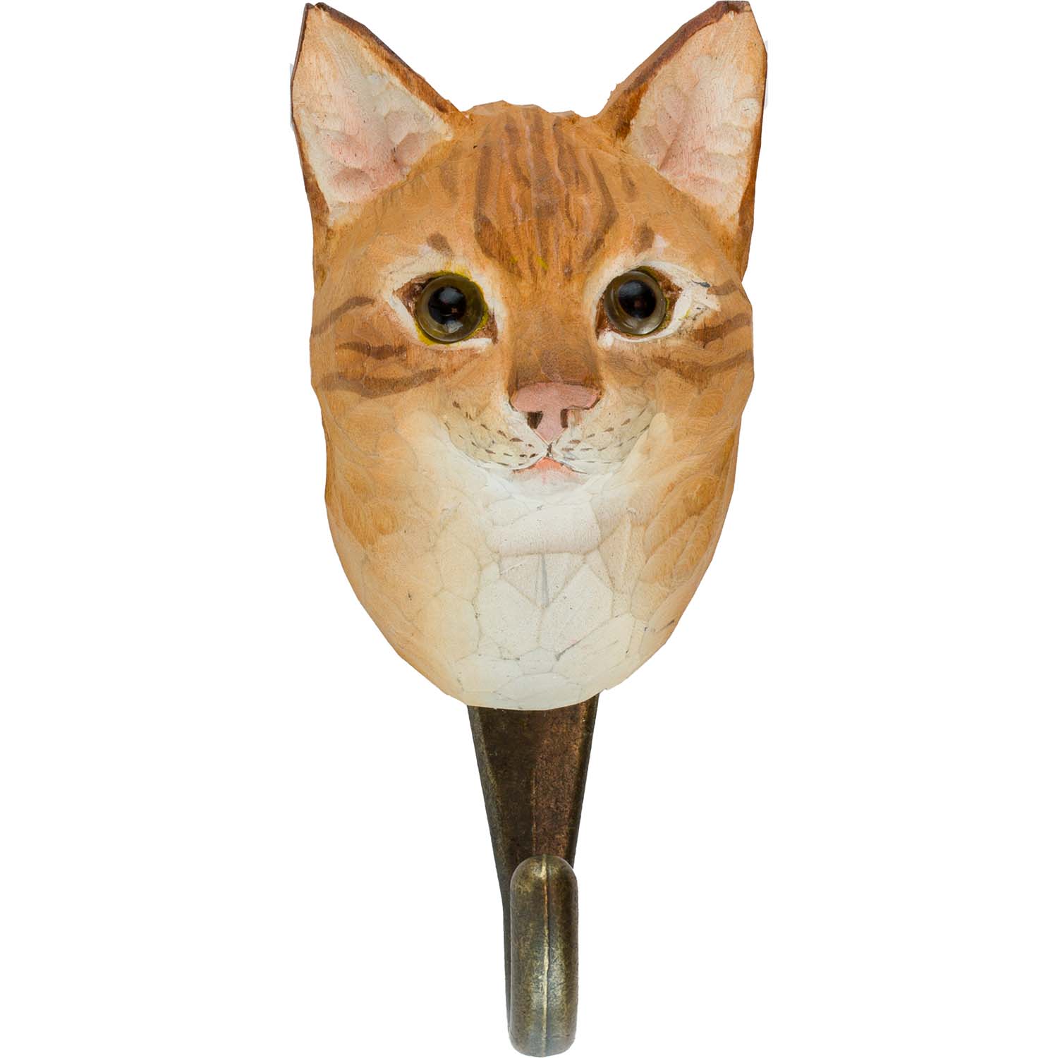 Wildlife Garden Haken Katze handgeschnitzt