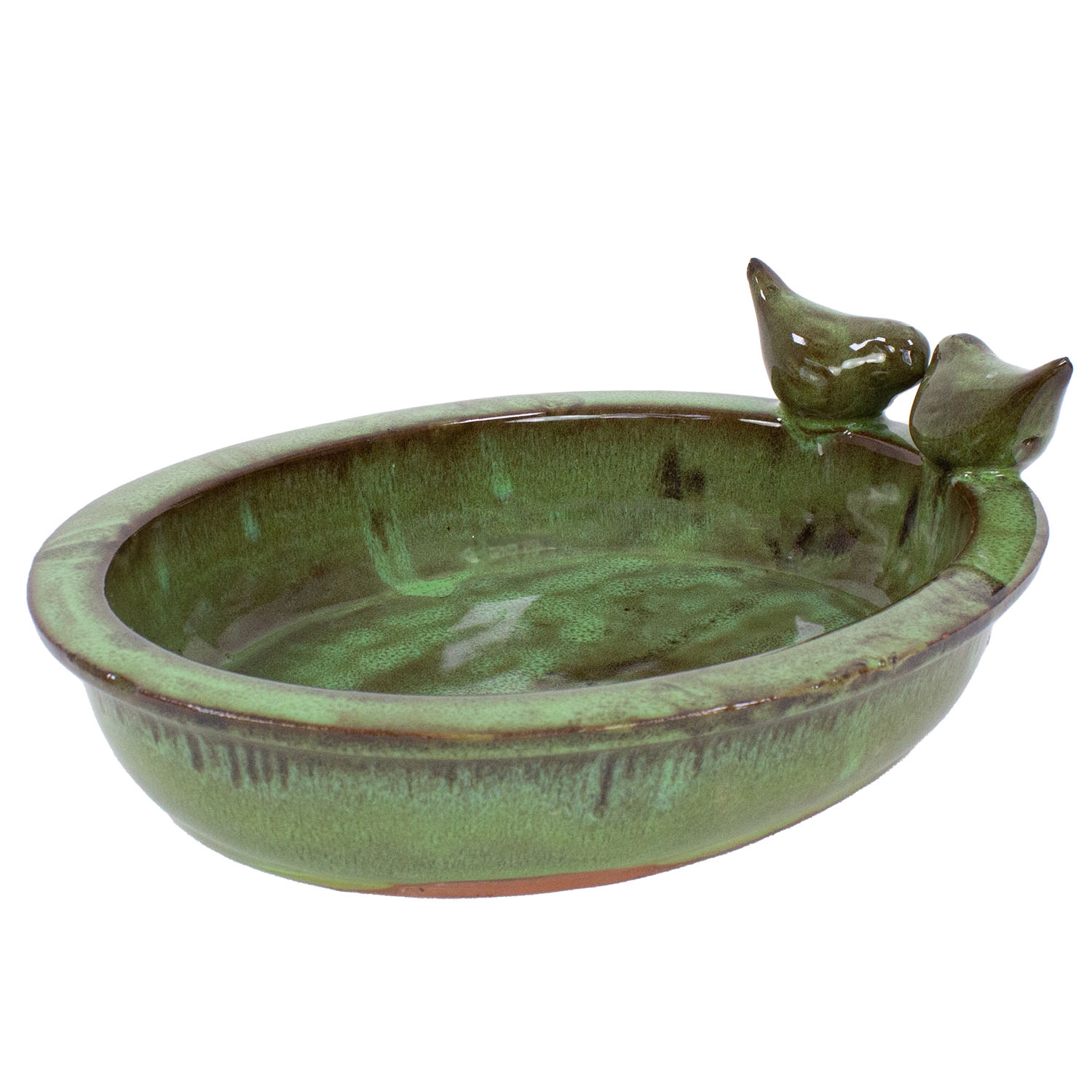 Vogeltränke Keramik oval grün Esschert Design