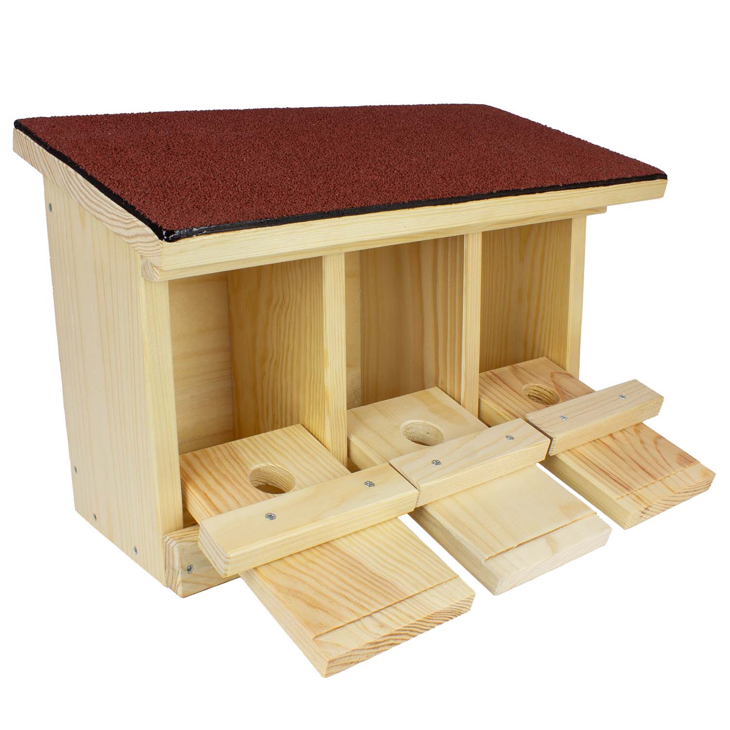 Sperlingskolonienhaus massiv 32 mm, Fichte/Kiefer,  Dach mit Teerpappe