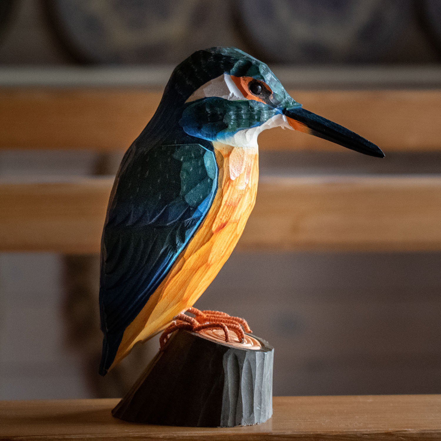 Eisvogel handgeschnitzt