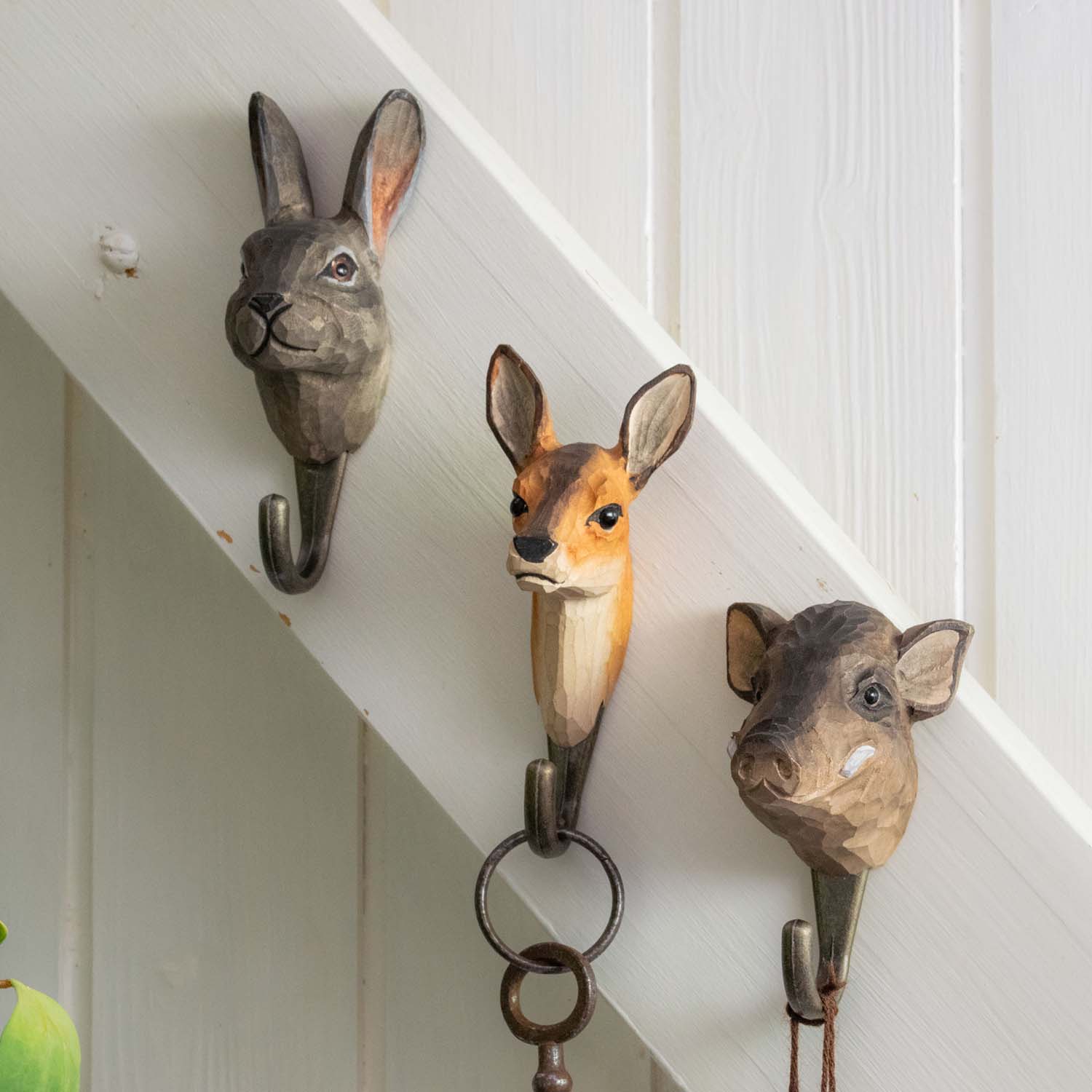 Wildlife Garden Haken Wildschwein handgeschnitzt