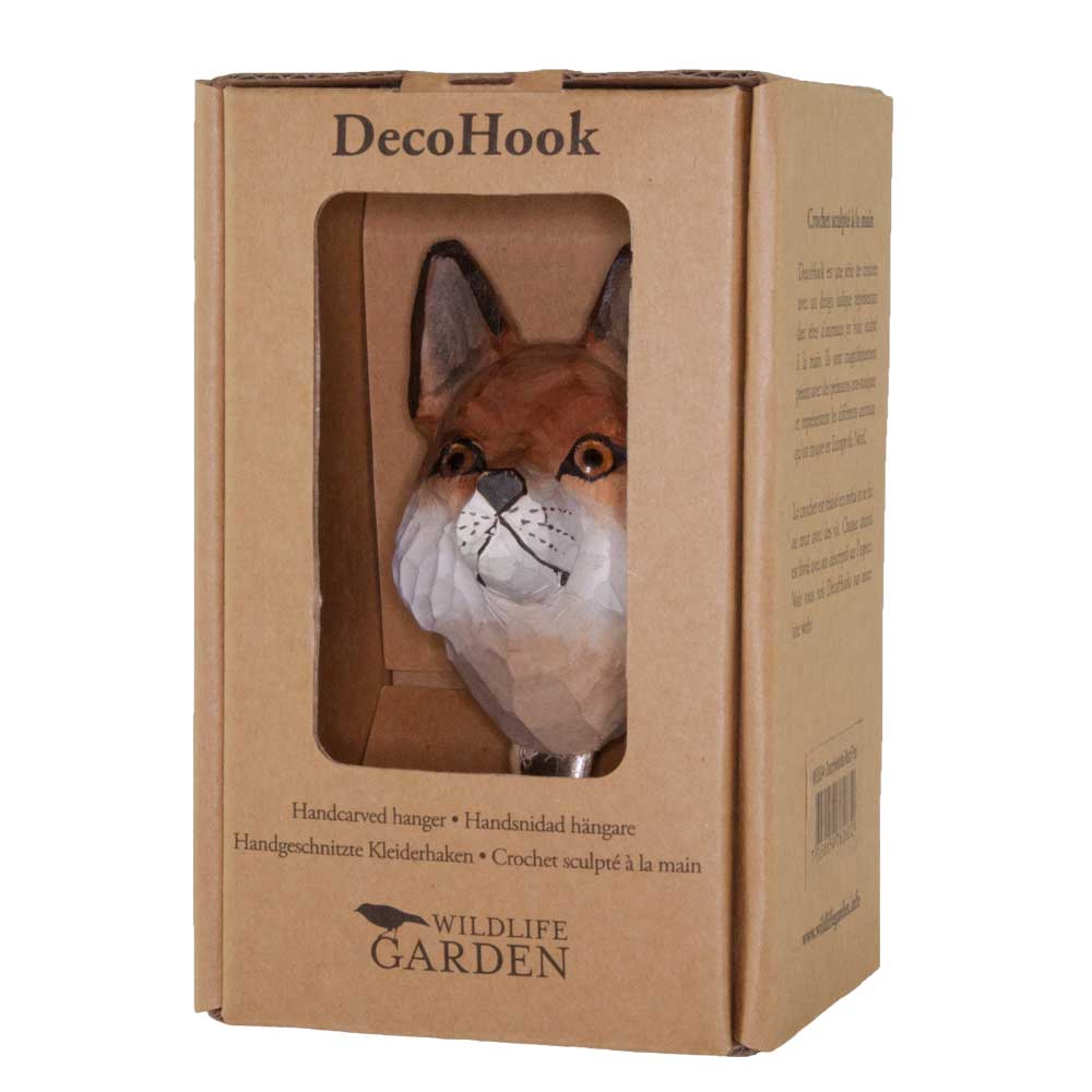 Wildlife Garden Haken Fuchs handgeschnitzt