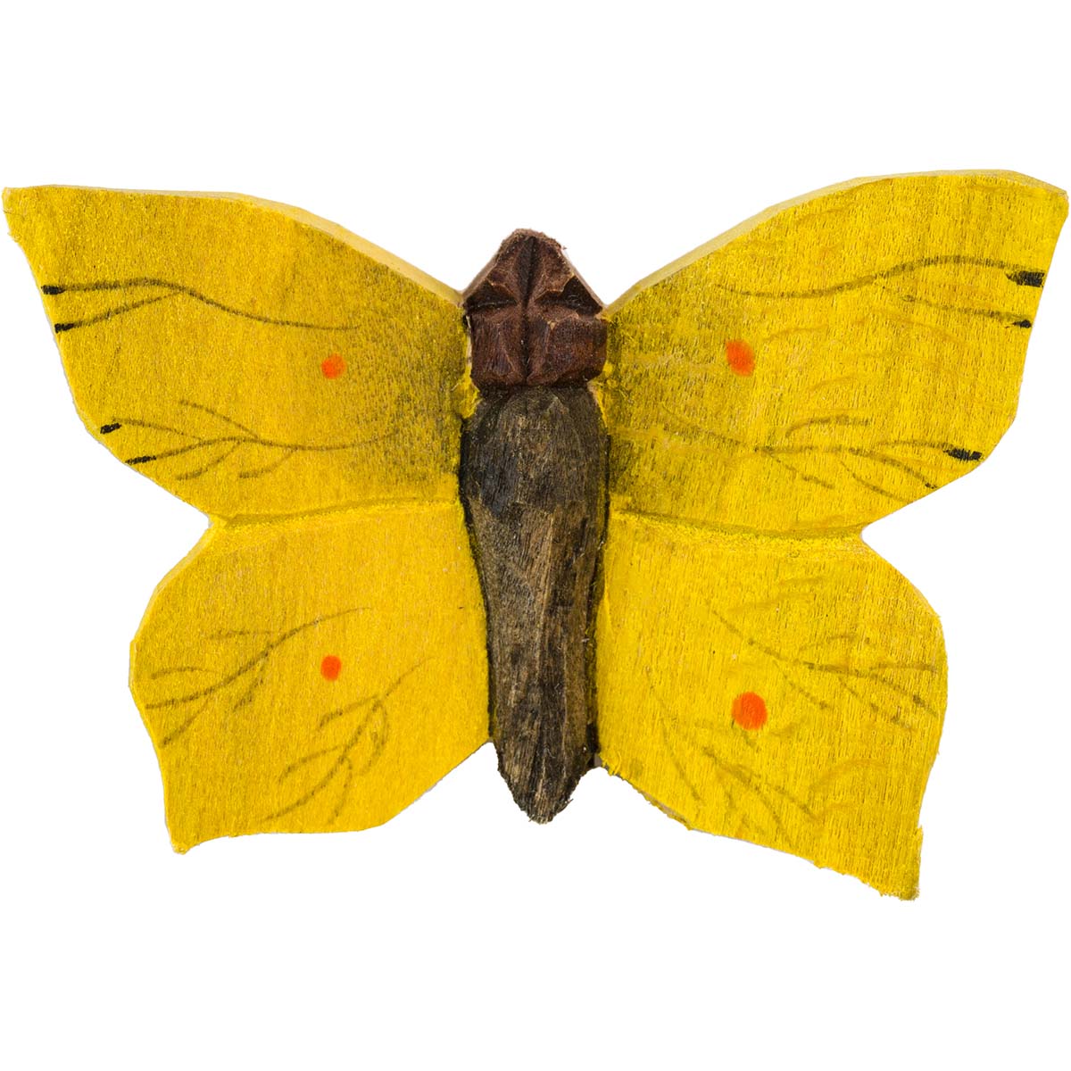 Zitronenfalter handgeschnitzter Schmetterling mit Magnet