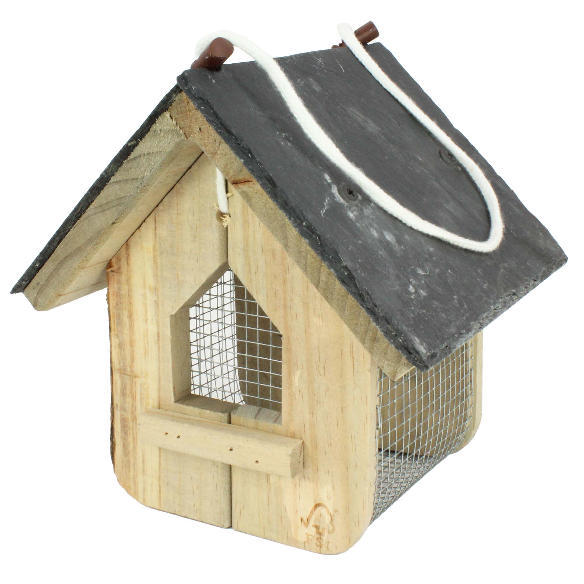 Erdnuss-Futterhaus mit Schieferdach