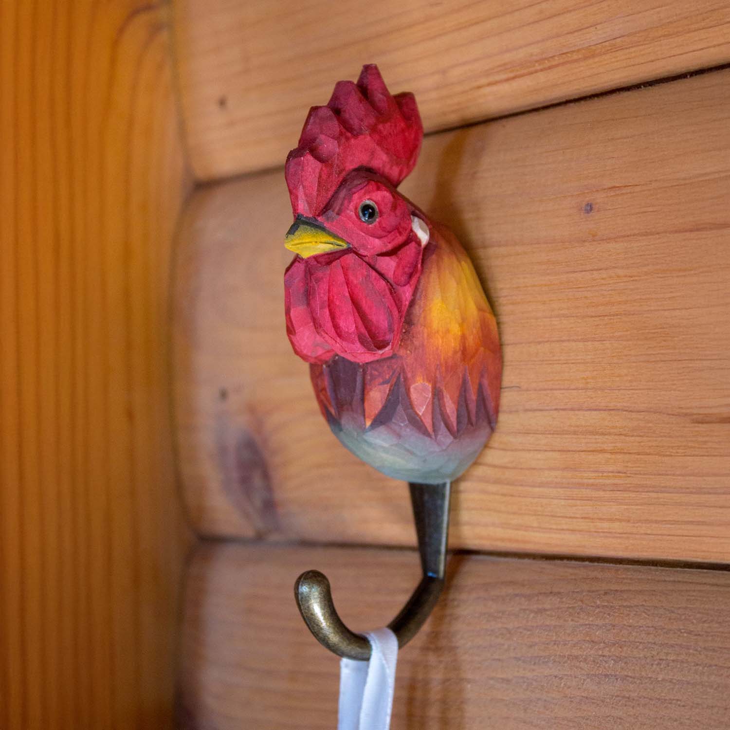 Wildlife Garden Haken Hahn handgeschnitzt