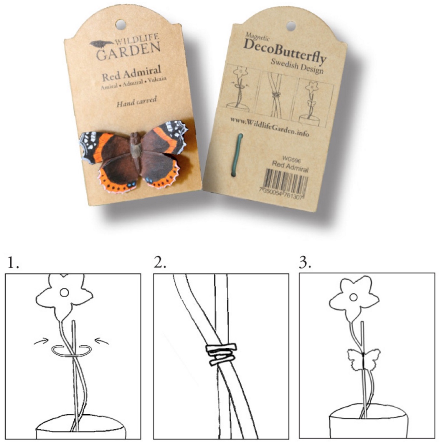 Faulbaum-Bläuling handgeschnitzter Schmetterling mit Magnet