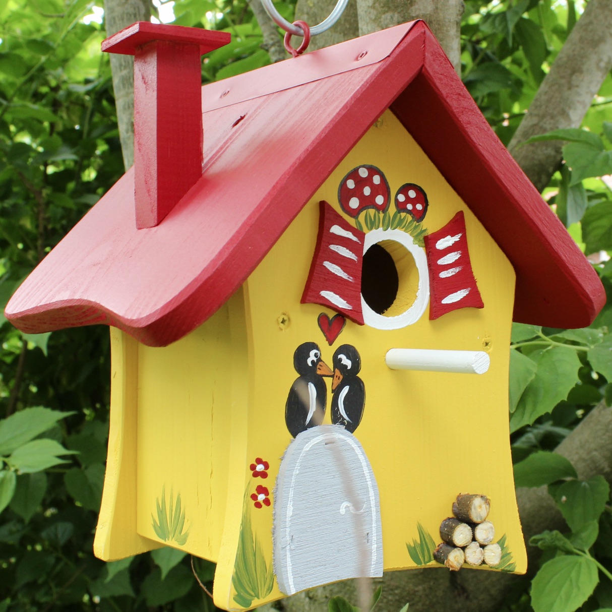 Vogelvilla Nistkasten  Waldhütte "Rendezvous" gelb
