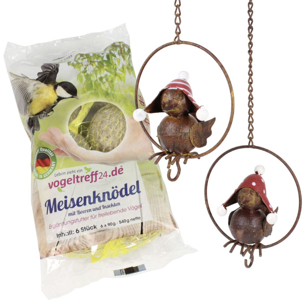 SET Vogel im Ring (2er Set) + 6 Meisenknödel