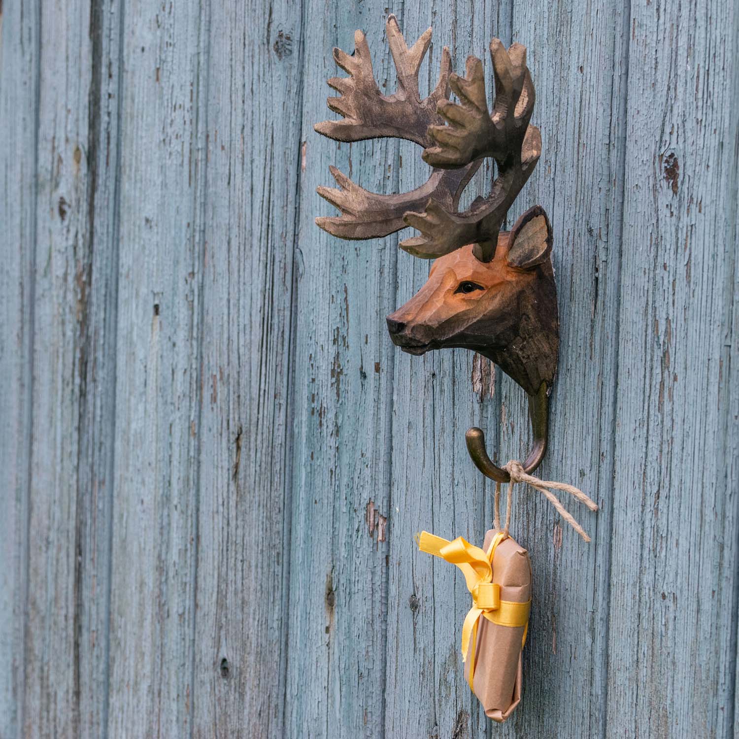 Wildlife Garden Haken Rothirsch handgeschnitzt