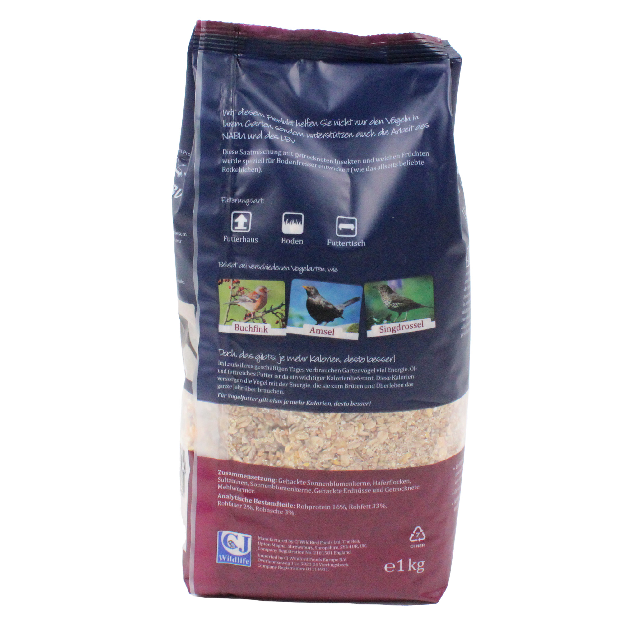 Rotkehlchenfutter 1 kg vom NABU empfohlen