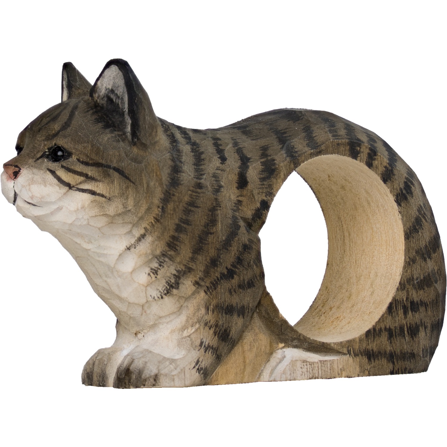 Serviettenring Katze handgeschnitzt