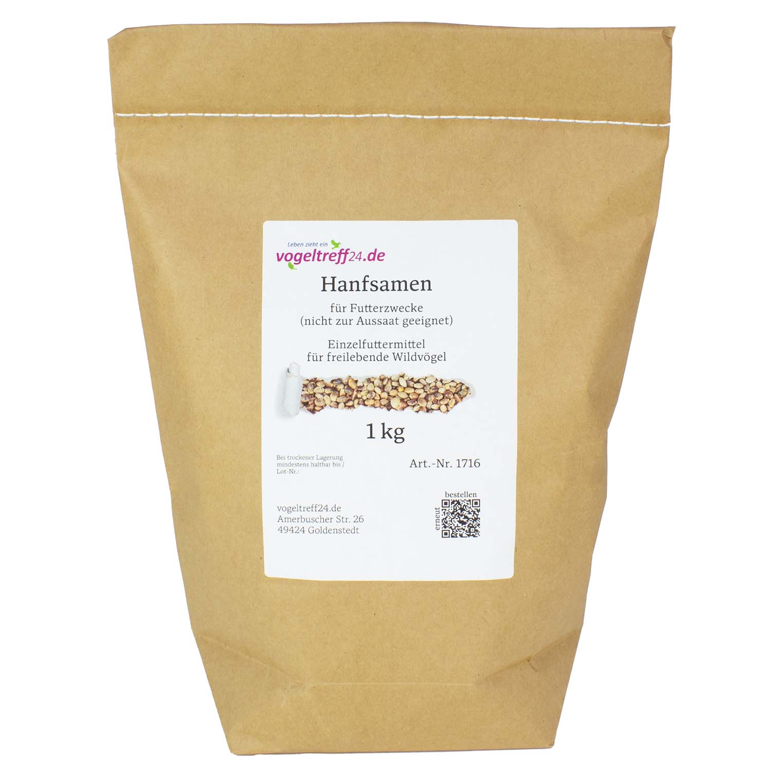 Hanfsamen 1 kg für Futterzwecke