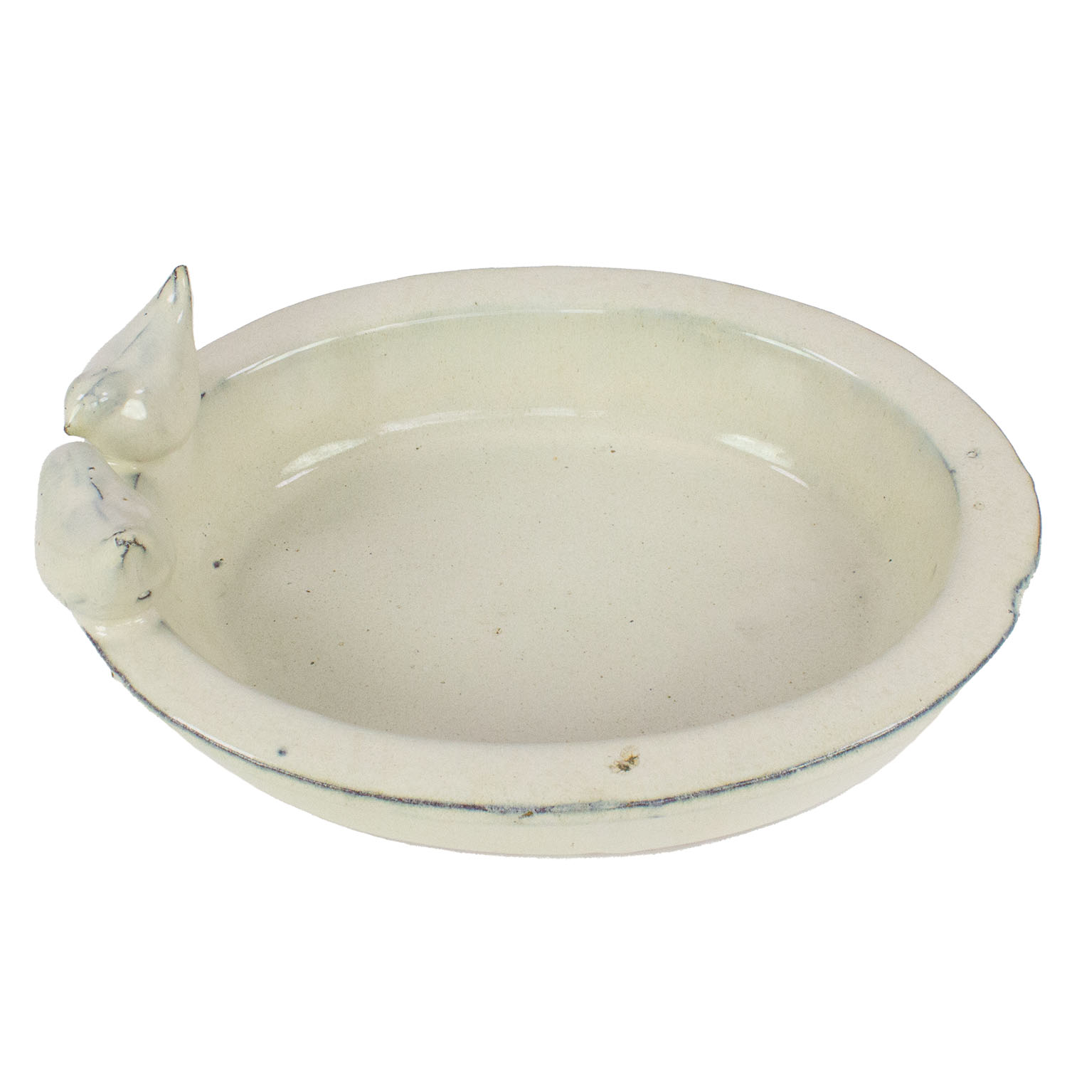 Vogeltränke Keramik oval cremeweiß, Esschert-Design