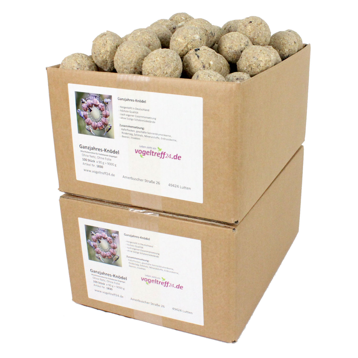 200 Meisenknödel mit Beeren und Insekten OHNE NETZ im SPARPAKET (2 x 100 St.)