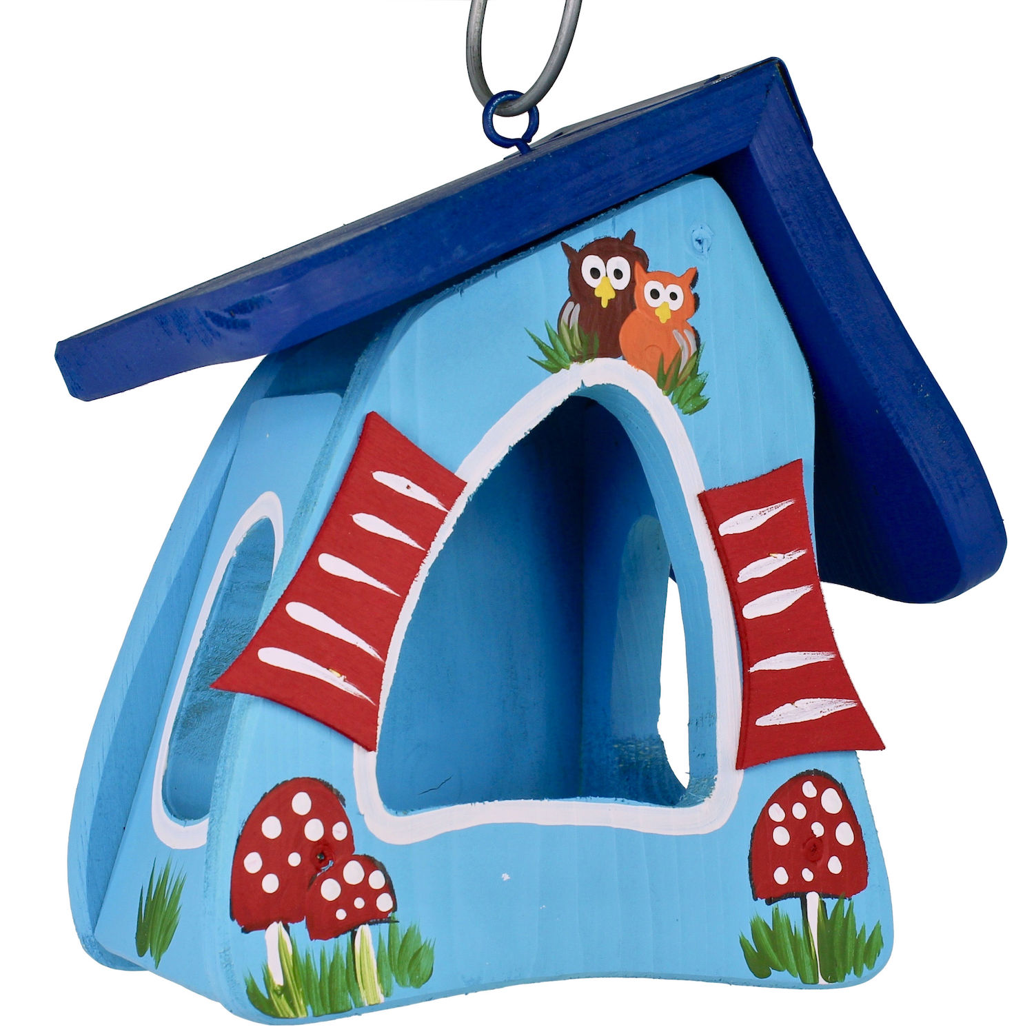 Vogelvilla Futterhaus Eulen blau