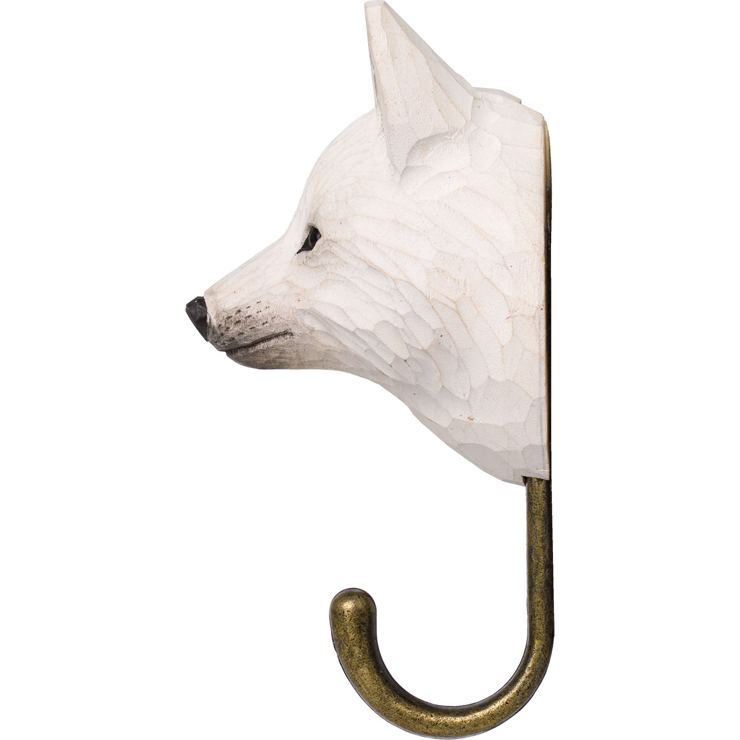 Wildlife Garden Haken Polarfuchs handgeschnitzt
