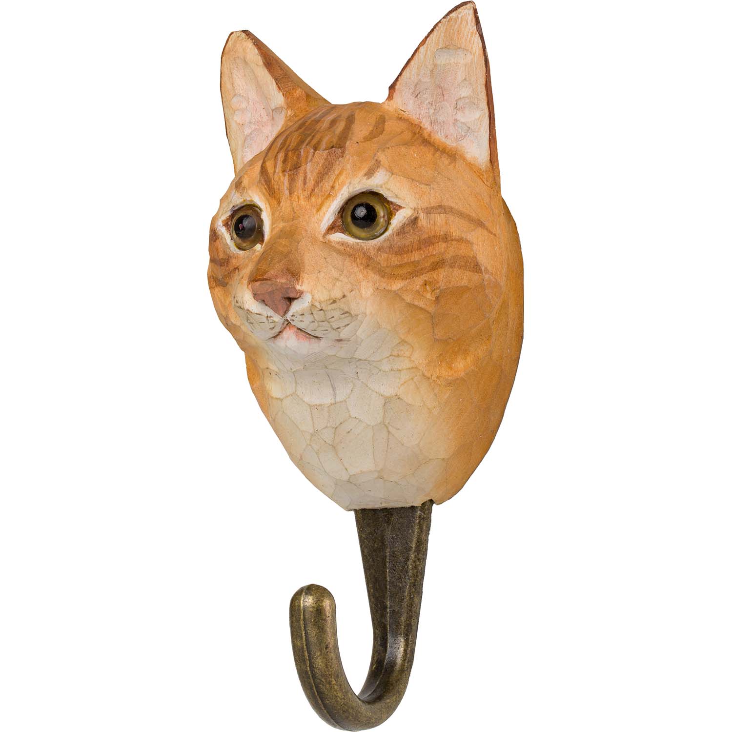 Wildlife Garden Haken Katze handgeschnitzt