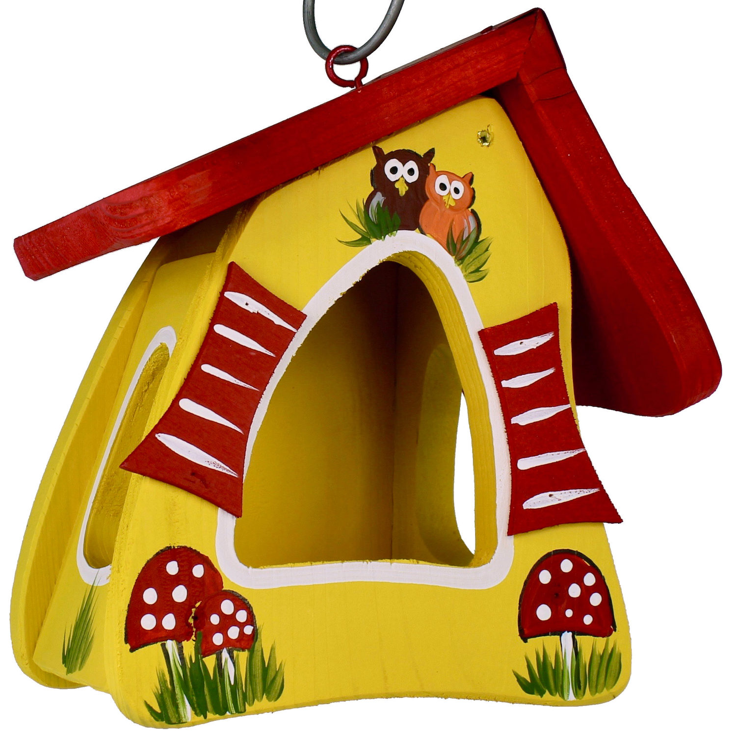 Vogelvilla Futterhaus Eulen gelb