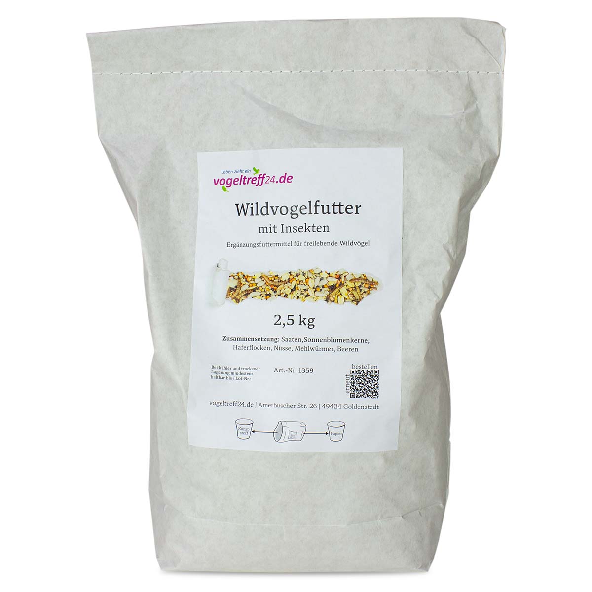Wildvogelfutter mit Insekten 2,5 kg