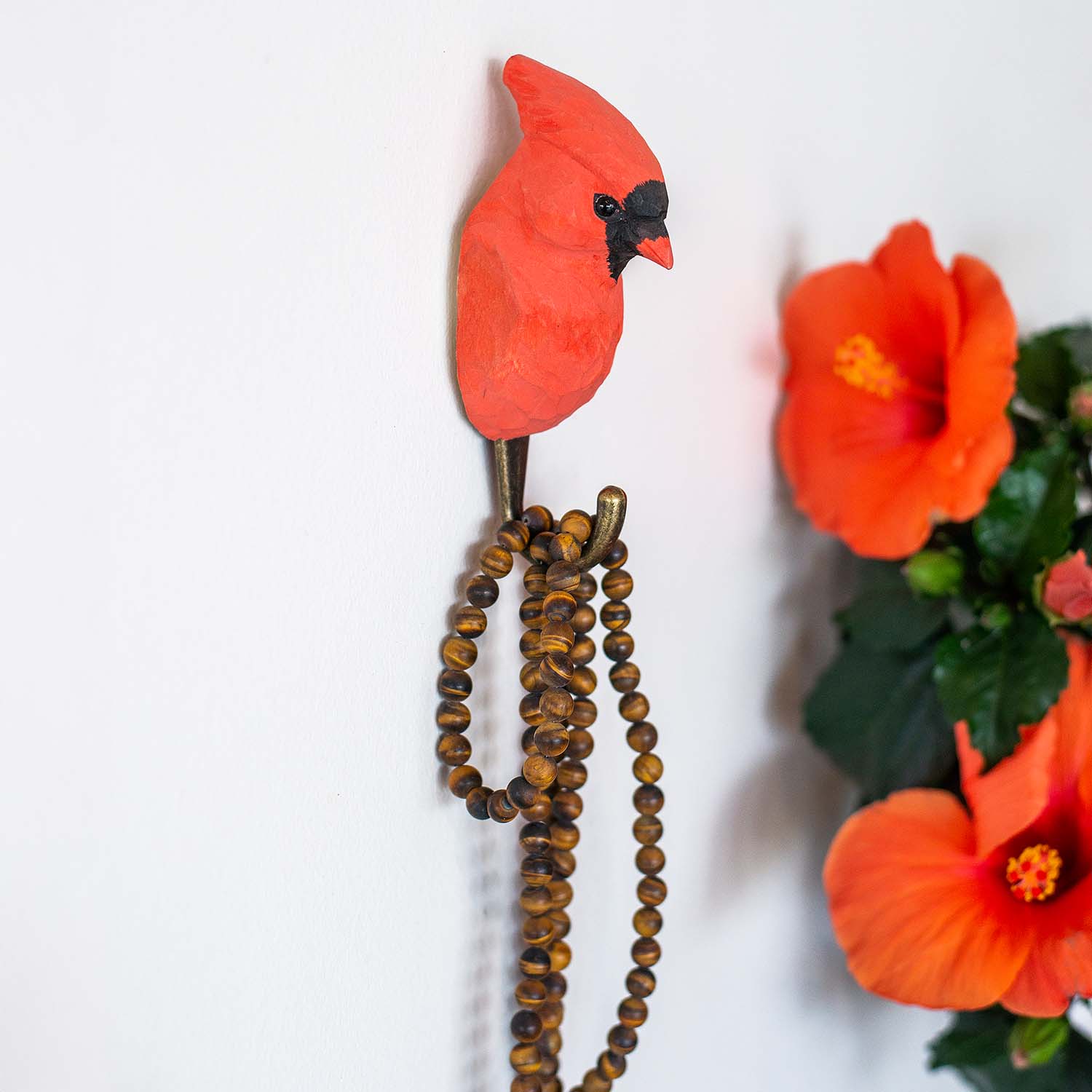 Wildlife Garden Haken Rotkardinal handgeschnitzt