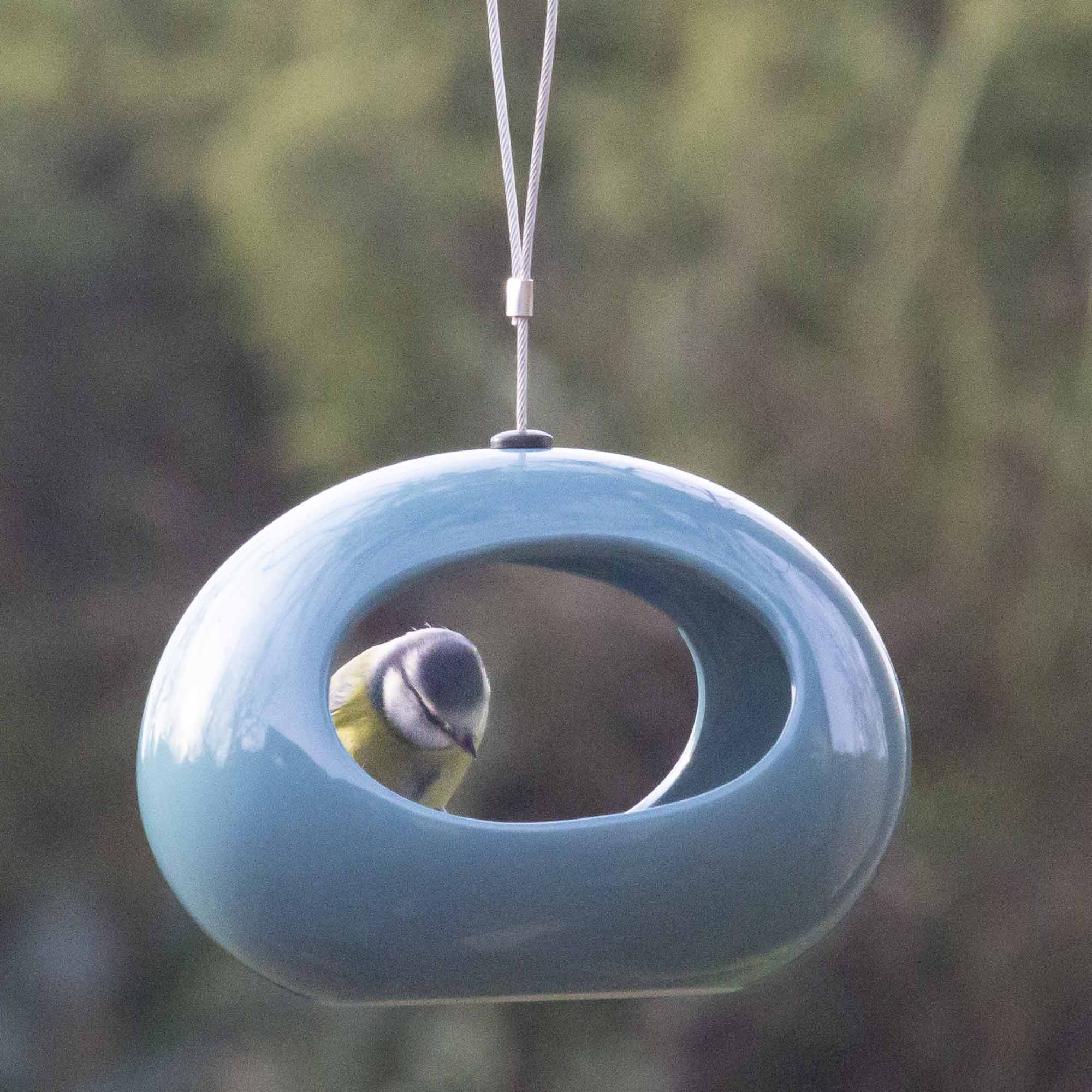 Kleine Vogeltränke zum Hängen blau